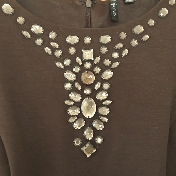 Sparkly Sleeveless Dress by Relativity - Dark Brown - 12 - Picture 5 of 15